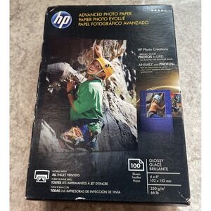 HP Advanced Photo Paper Glossy 100 Sheets 4X6 All Inkjet